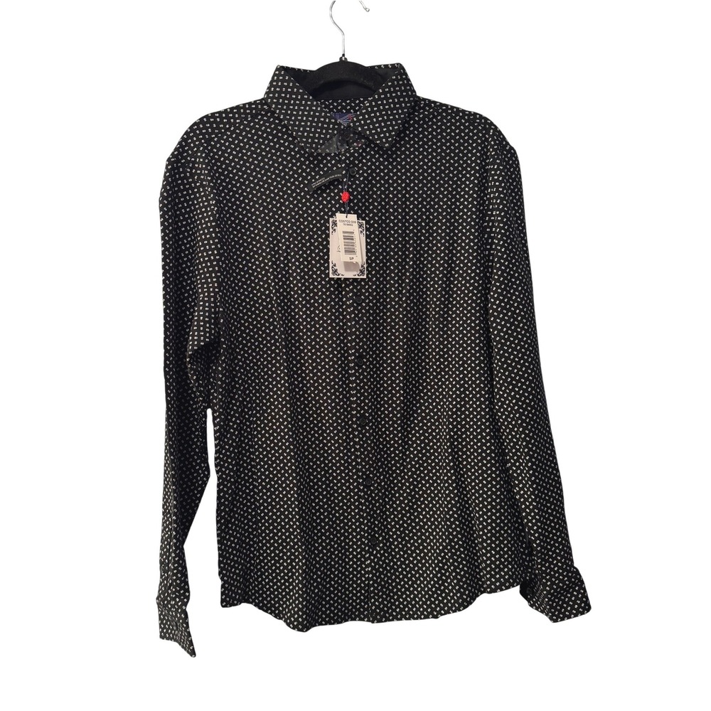 NWT English Laundry Mens Small Black White \ Geometric Button Down Shirt